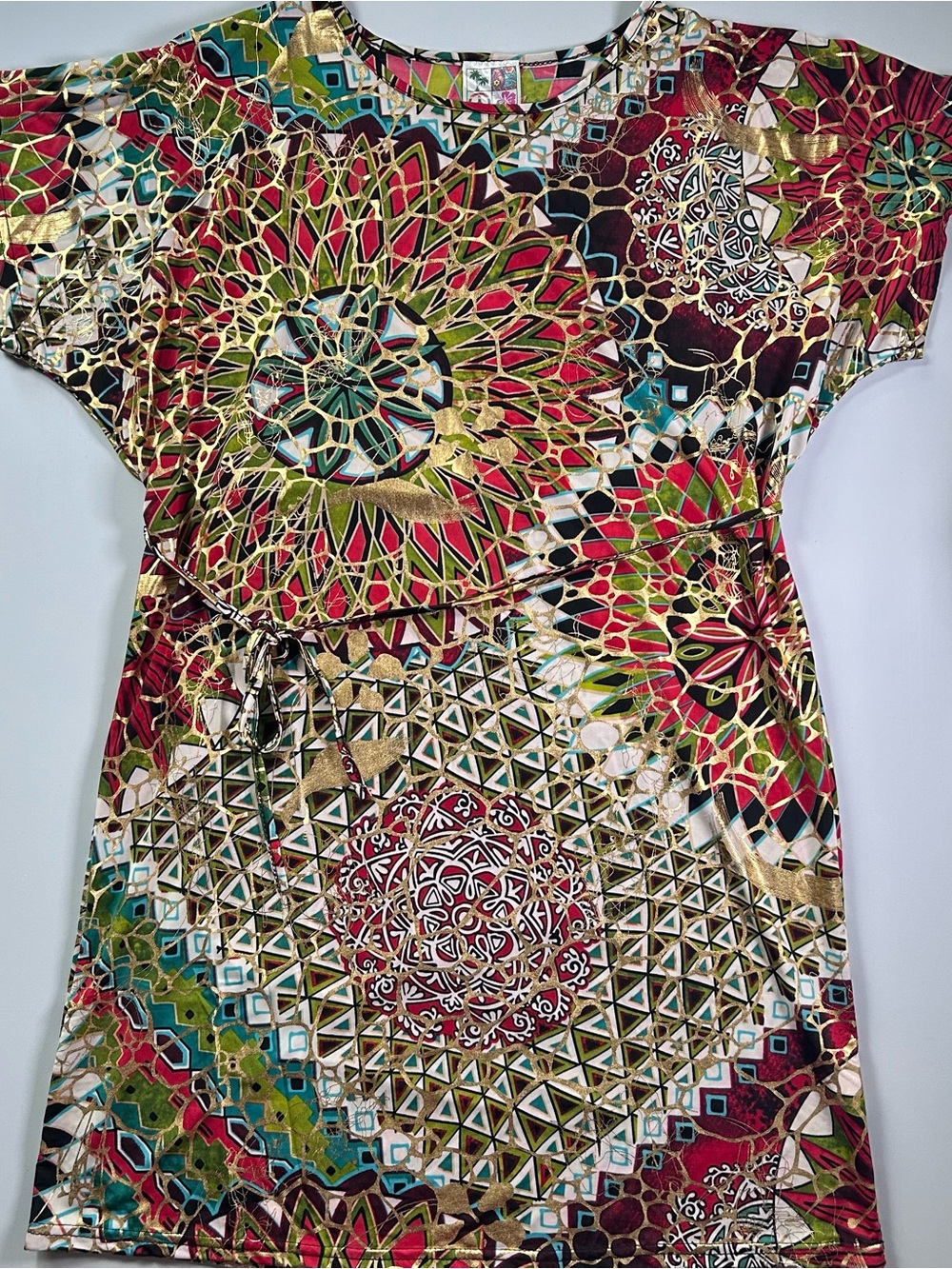 Boho Kaleidoscope Print Maxi Dress
